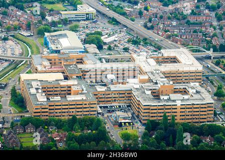 Aerial image of the Queens Medical Centre, Nottingham Nottinghamshire England UK Stock Photo