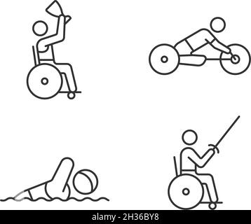 Adaptive contests linear icons set Stock Vector