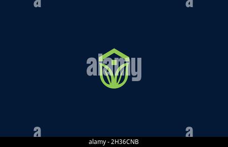 ECO REALESTATE LOGO DESIGN WITH NEGATIVE SPACE EFFECT FOR ILLUSTRATION USE Stock Vector