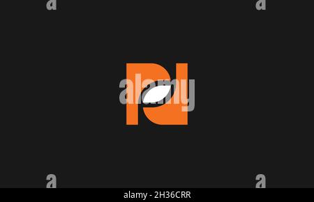 LETTERS PD LOGO DESIGN WITH NEGATIVE SPACE EFFECT FOR ILLUSTRATION USE Stock Vector