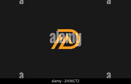 LETTERS MD LOGO DESIGN WITH NEGATIVE SPACE EFFECT FOR ILLUSTRATION USE Stock Vector