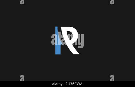 LETTERS PR LOGO DESIGN WITH NEGATIVE SPACE EFFECT FOR ILLUSTRATION USE Stock Vector