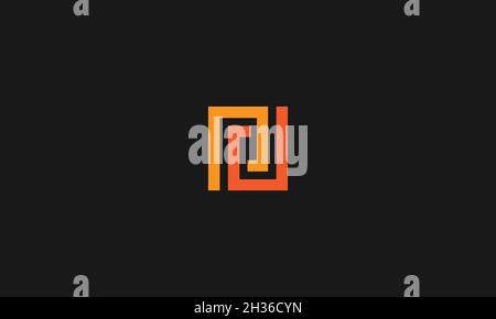 LETTERS PD LOGO DESIGN WITH NEGATIVE SPACE EFFECT FOR ILLUSTRATION USE Stock Vector