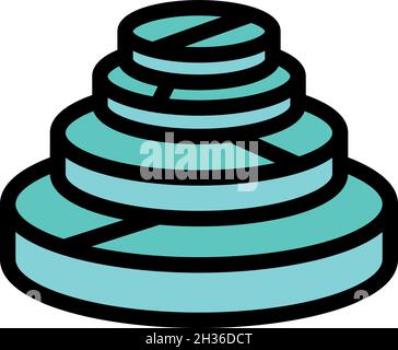 Pills tower icon. Outline pills tower vector icon color flat isolated Stock Vector