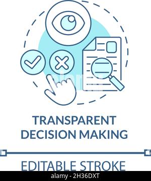 Transparency in decision making concept icon Stock Vector