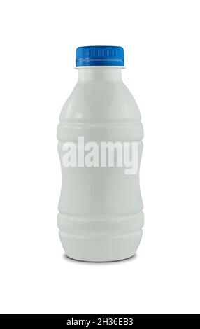 Plastic milk bottle isolated on white background Stock Photo