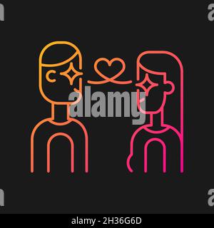 Love at first sight gradient vector icon for dark theme Stock Vector