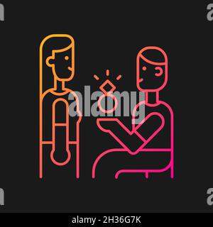 Making proposal gradient vector icon for dark theme Stock Vector
