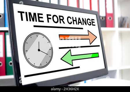 Time for change concept shown on a computer screen Stock Photo