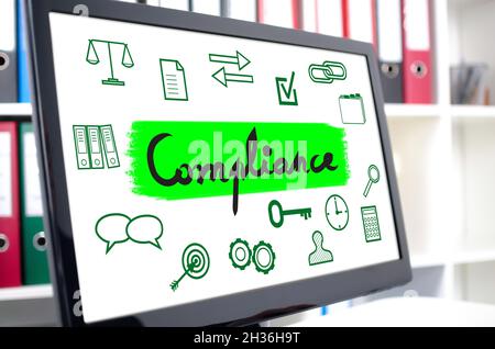 Compliance concept shown on a computer screen Stock Photo