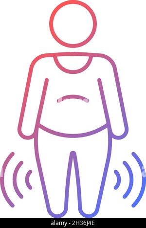 Risk factor linked to obesity gradient linear vector icon Stock Vector