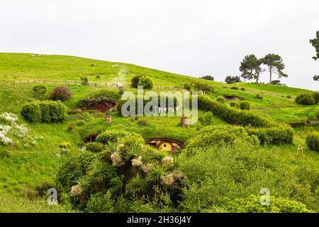 Matamata, North Island, New Zealand: Landscapes  in Hobbiton. Stock Photo
