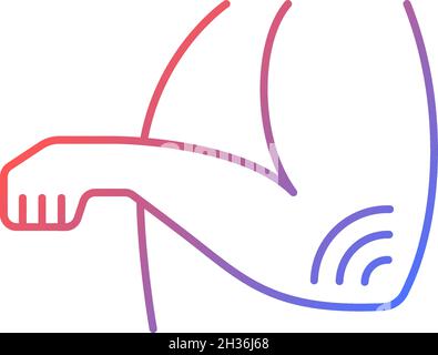 Elbow rheumatism gradient linear vector icon Stock Vector