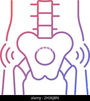 Hips rheumatism gradient linear vector icon Stock Vector