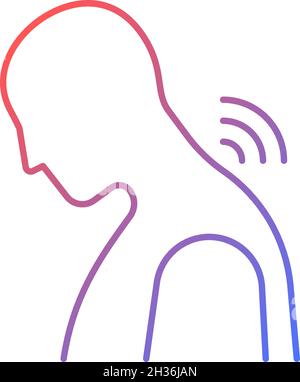 Neck rheumatism gradient linear vector icon Stock Vector