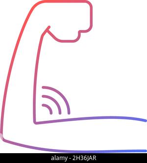 Lack of muscular strength gradient linear vector icon Stock Vector