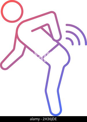 Back rheumatism gradient linear vector icon Stock Vector