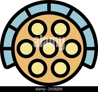Surgery light icon. Outline surgery light vector icon color flat isolated Stock Vector
