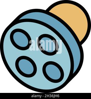 Surgical light lamp icon. Outline surgical light lamp vector icon color flat isolated Stock Vector