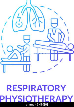 Respiratory physiotherapy graident blue concept icon Stock Vector
