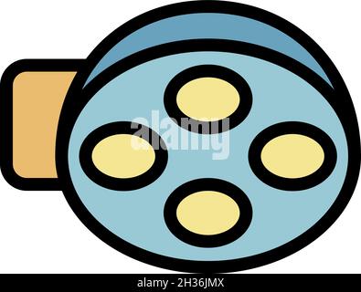 Surgery light lamp icon. Outline surgery light lamp vector icon color flat isolated Stock Vector