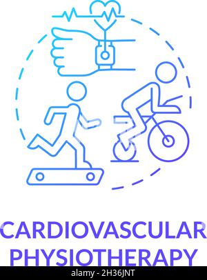 Cardiovascular physiotherapy graident blue concept icon Stock Vector