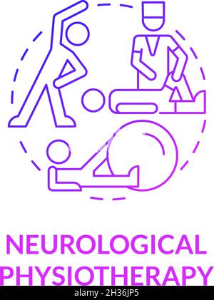 Neuro musculoskeletal physiotherapy gradient purple concept icon Stock Vector