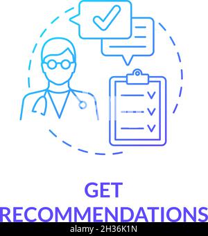 Get recommendations graident blue concept icon Stock Vector