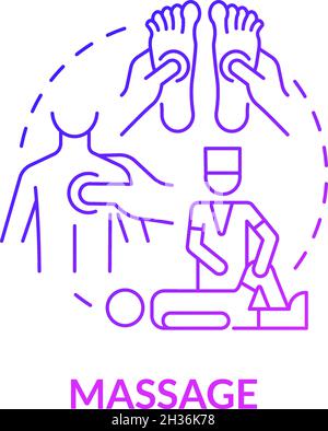 Massage gradient purple concept icon Stock Vector