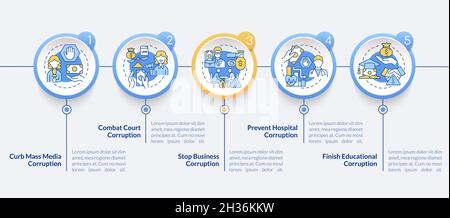 Corruption prevention vector infographic template Stock Vector