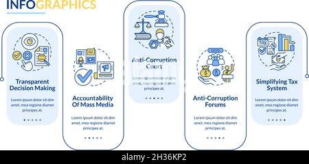 Fighting corruption vector infographic template Stock Vector