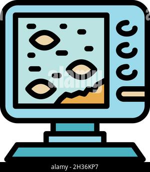 Echo sounder icon. Outline echo sounder vector icon color flat isolated Stock Vector