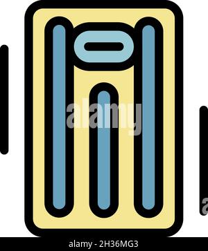 Inflatable bed icon. Outline inflatable bed vector icon color flat isolated Stock Vector