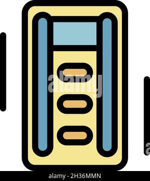 Inflatable air bed icon. Outline inflatable air bed vector icon color flat isolated Stock Vector