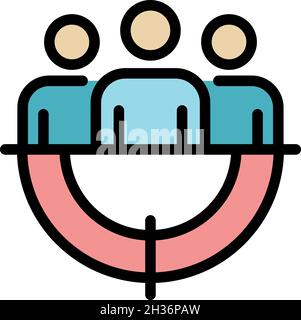 Target headhunter icon. Outline target headhunter vector icon color flat isolated Stock Vector