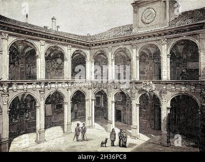 The building of the old University of Bologna, Italy, digital improved ...