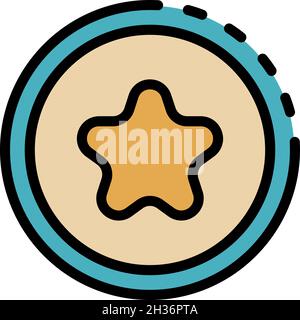 Star headhunter emblem icon. Outline star headhunter emblem vector icon color flat isolated Stock Vector