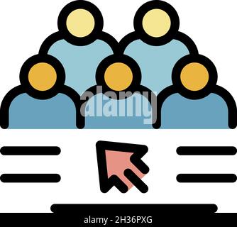 Recruiter people work icon. Outline recruiter people work vector icon color flat isolated Stock Vector