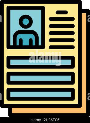Dossier icon. Outline dossier vector icon color flat isolated Stock Vector