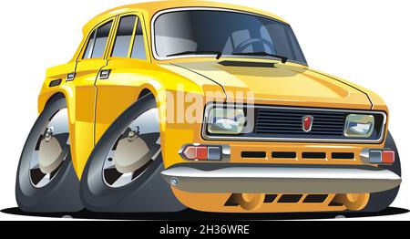Cartoon car isolated on white background. Available EPS-10 vector format separated by groups and layers for easy edit Stock Vector