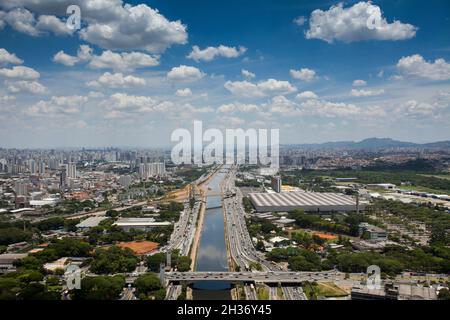 SAO PAULO BRAZIL CITY AERIAL Tiete River. VIEW. High quality photo Stock Photo