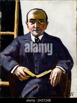 Curt Glaser (1879-1943), German Jewish art historian, art critic and collector, portrait painting by Max Beckmann, 1929 Stock Photo