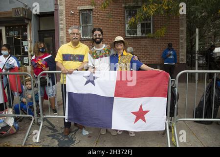 Panamanian Parade on Franklin Avenue in Brooklyn, NY, the largest Panamanian Parade anywhere outside of Panama. It commemorates Panama's breakaway from Columbia and honors its cultural heritage. Stock Photo