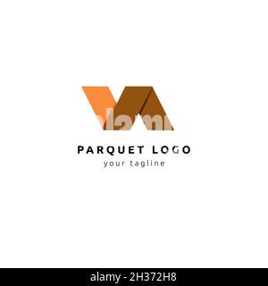 Vector icon parquet, laminate, flooring, tiles. Logo design for parquet, laminate, flooring, tiles. Wood floors Stock Vector