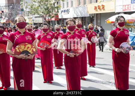 Chinese Harvest Moon Festival and Lantern Parade in the Chinatown section of Brooklyn, New York. Stock Photo