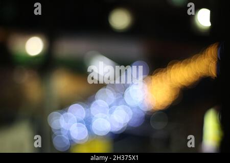 The beautiful bokeh lights in the city Stock Photo