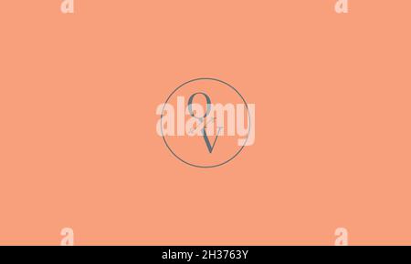 LETTERS QV LOGO DESIGN WITH NEGATIVE SPACE EFFECT FOR ILLUSTRATION USE Stock Vector