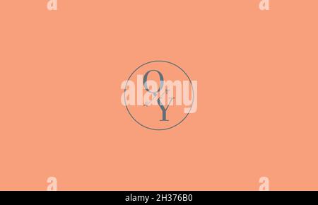 LETTERS QY LOGO DESIGN WITH NEGATIVE SPACE EFFECT FOR ILLUSTRATION USE Stock Vector