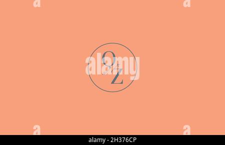 LETTERS QZ LOGO DESIGN WITH NEGATIVE SPACE EFFECT FOR ILLUSTRATION USE Stock Vector