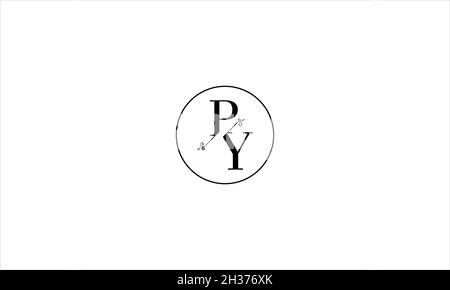 LETTERS PY LOGO DESIGN WITH NEGATIVE SPACE EFFECT FOR ILLUSTRATION USE Stock Vector